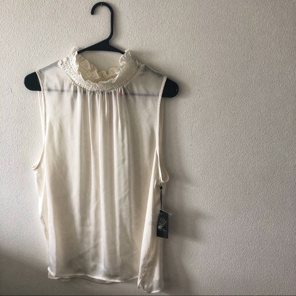 NWT Vince Camuto - Smocked Neck Sleeveless Blouse
